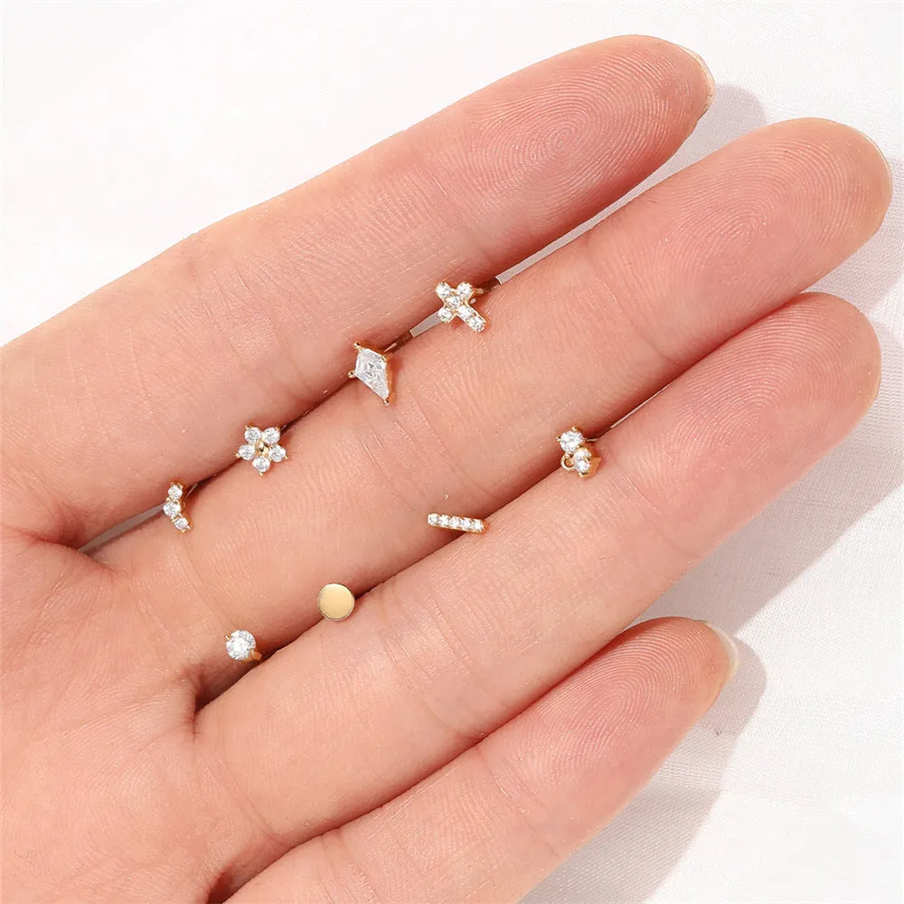 14k Gold Simple Round Pie Gold Flat Back Earrings