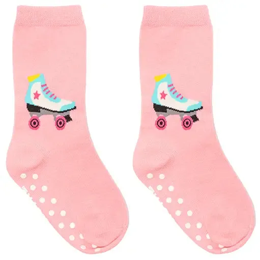3D Packaged Crew Socks - Roller Skate - Pink