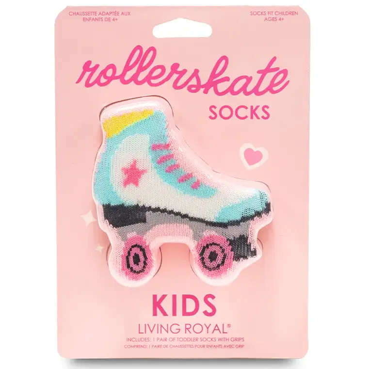 3D Packaged Crew Socks - Roller Skate - Pink