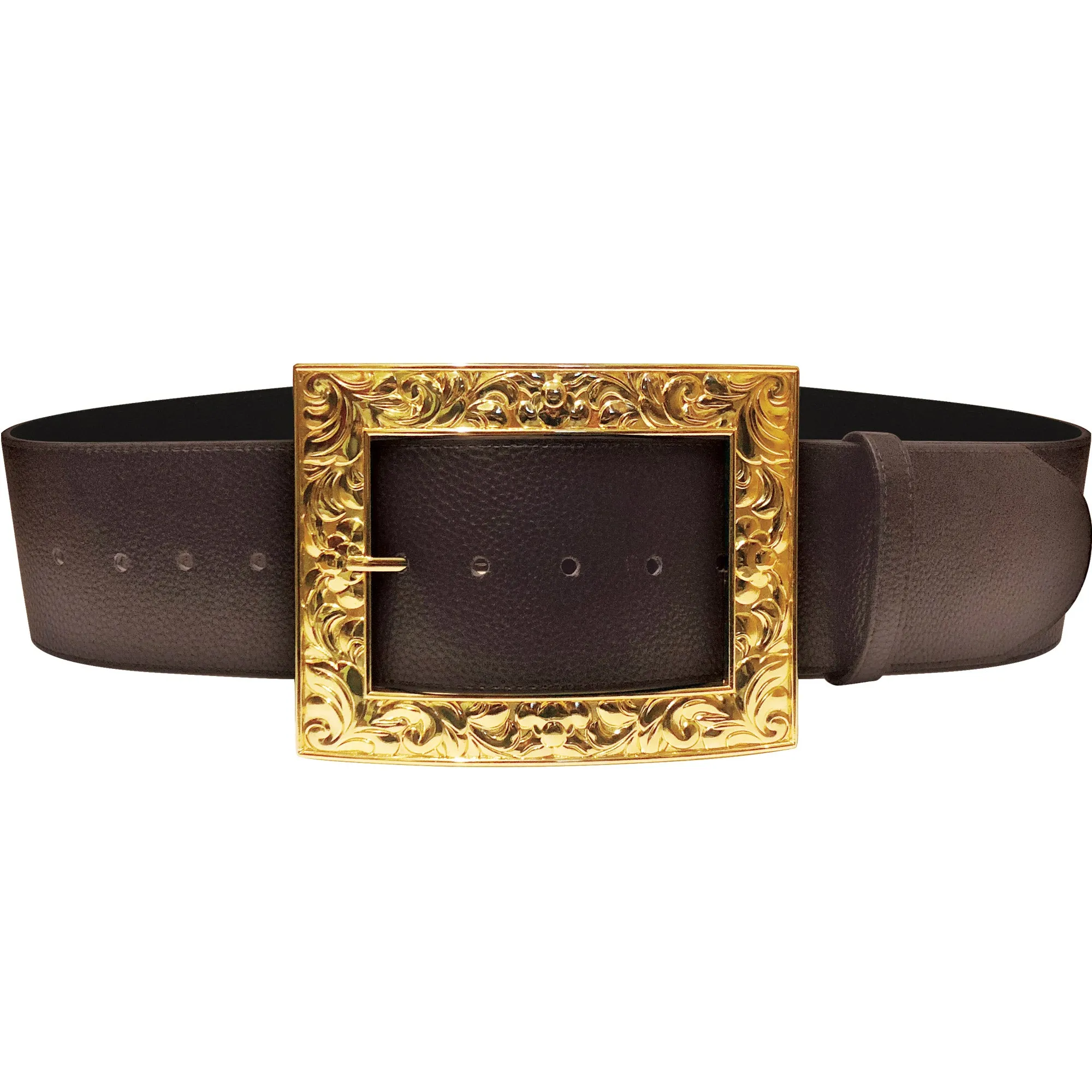 3" Renaissance / Pirate / Santa Claus /  Cosplay Reversible Belt And Enormous Buckle