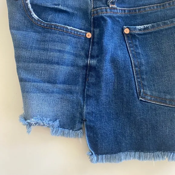 7 FOR ALL MANKIND Desert Oasis Denim Womens High Rise Cut Off Frayed Edges Short