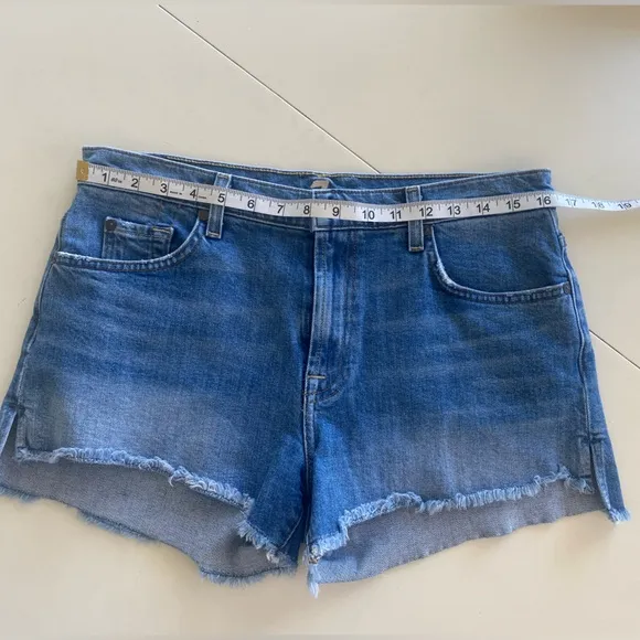 7 FOR ALL MANKIND Desert Oasis Denim Womens High Rise Cut Off Frayed Edges Short