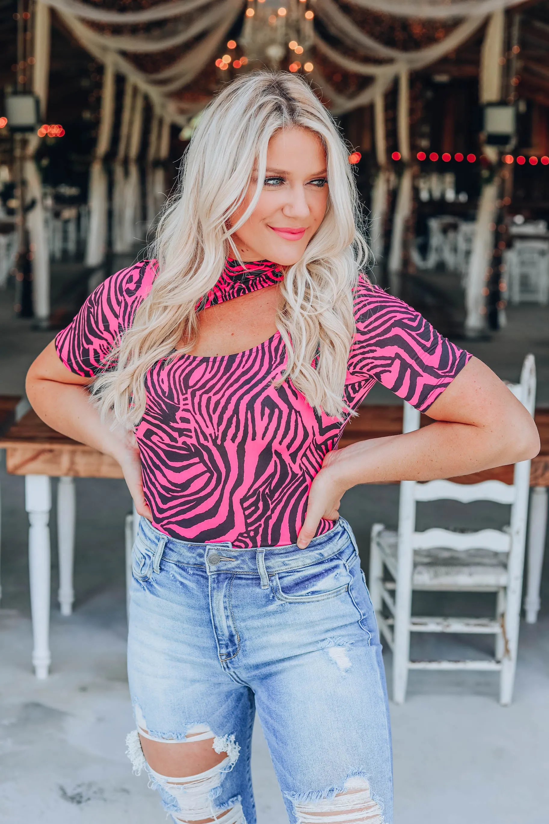 A Little Flare Bodysuit - Animal Print