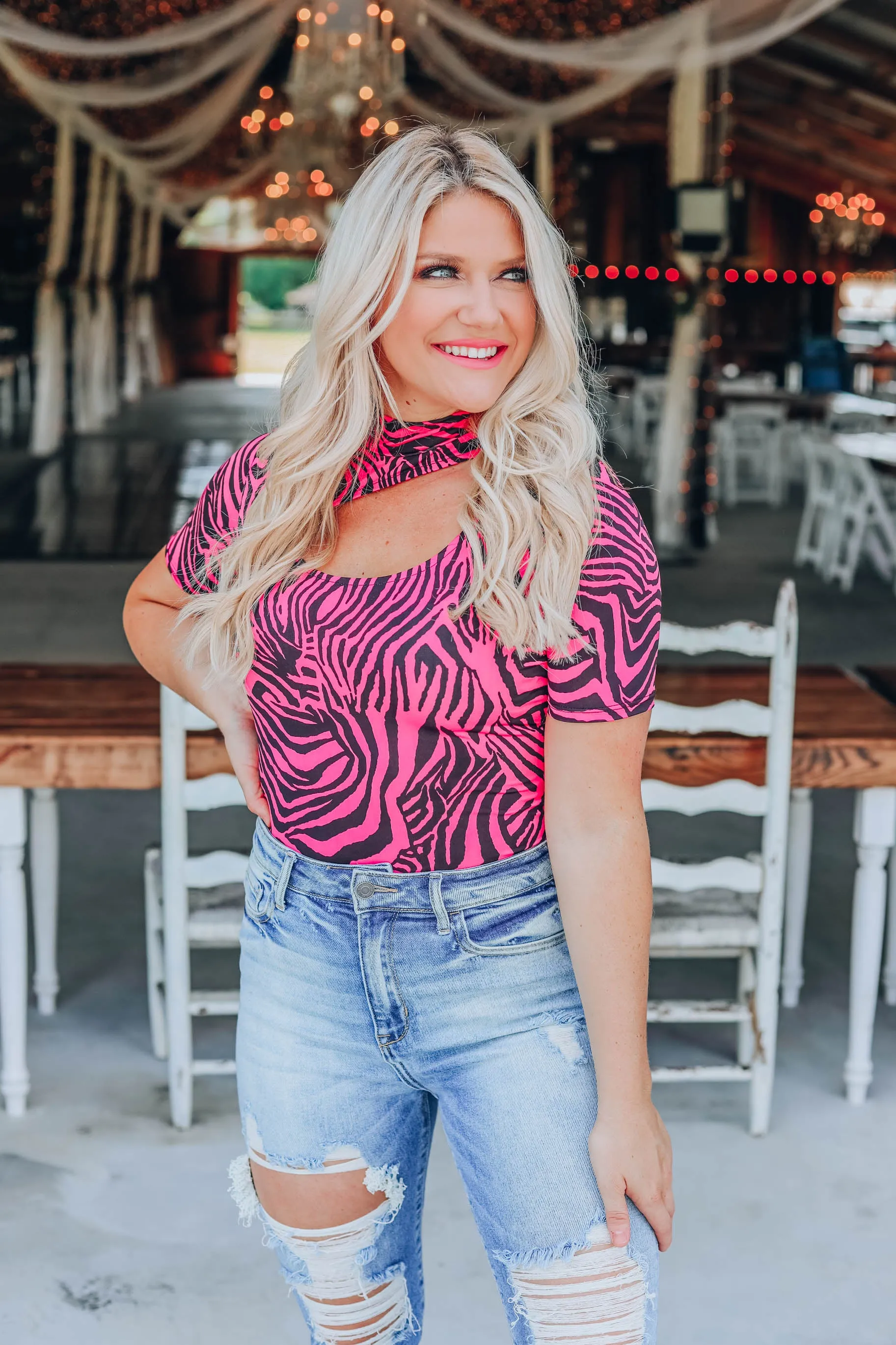 A Little Flare Bodysuit - Animal Print