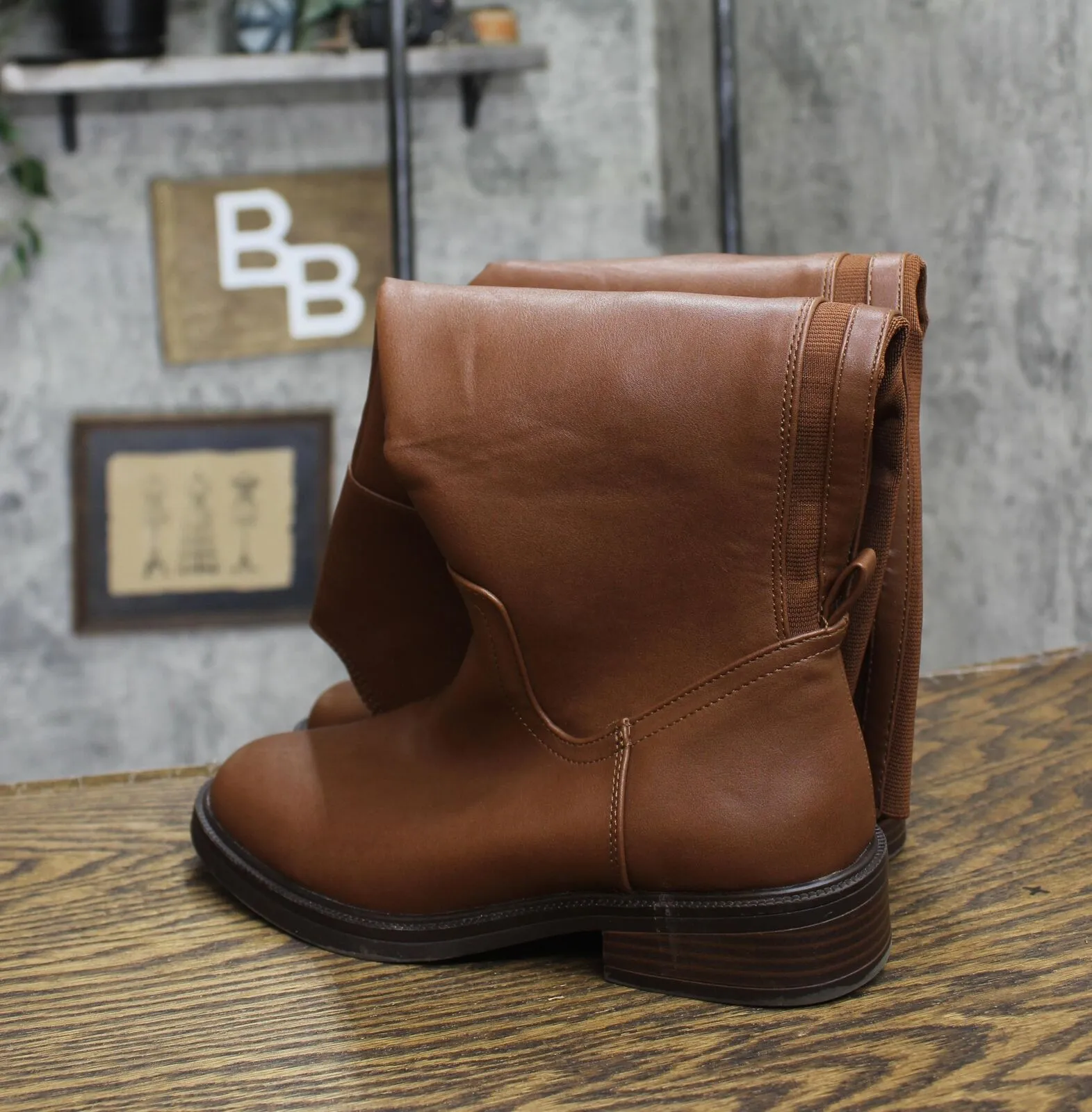 A New Day Sienna Wide Calf Tall Dress Boots with Memory Foam Insole Brown 6.5-WC