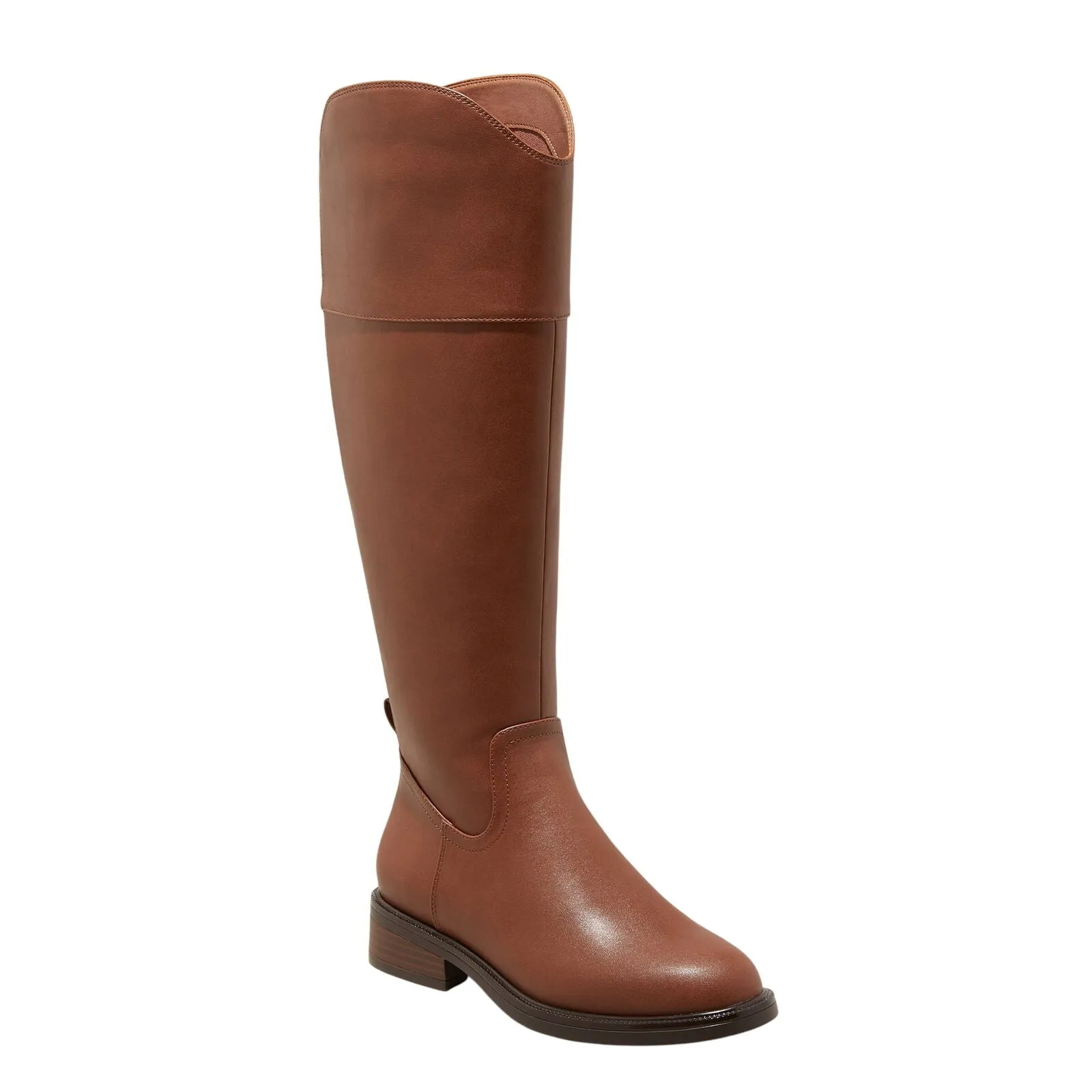 A New Day Sienna Wide Calf Tall Dress Boots with Memory Foam Insole Brown 6.5-WC