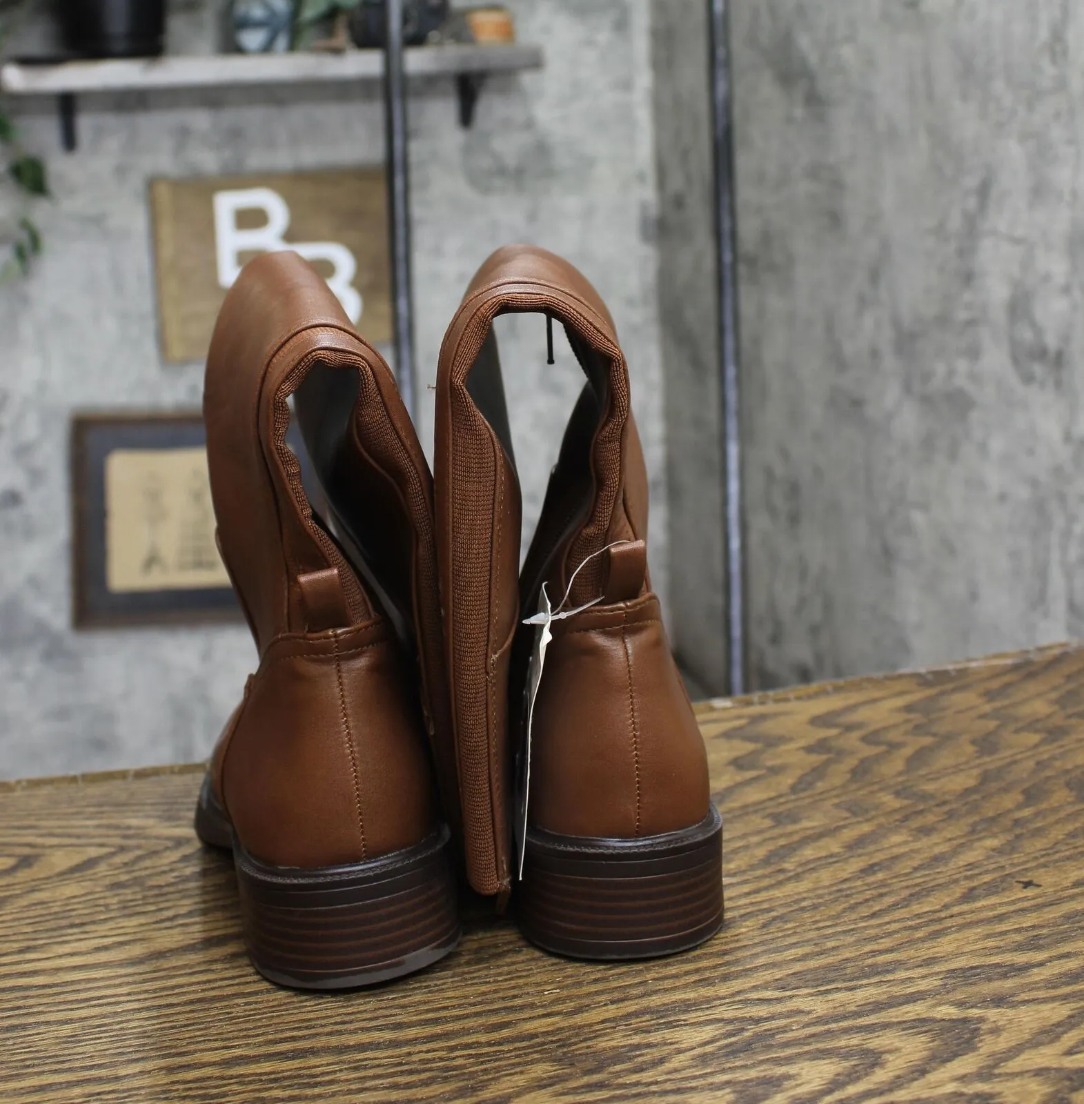 A New Day Sienna Wide Calf Tall Dress Boots with Memory Foam Insole Brown 6.5-WC