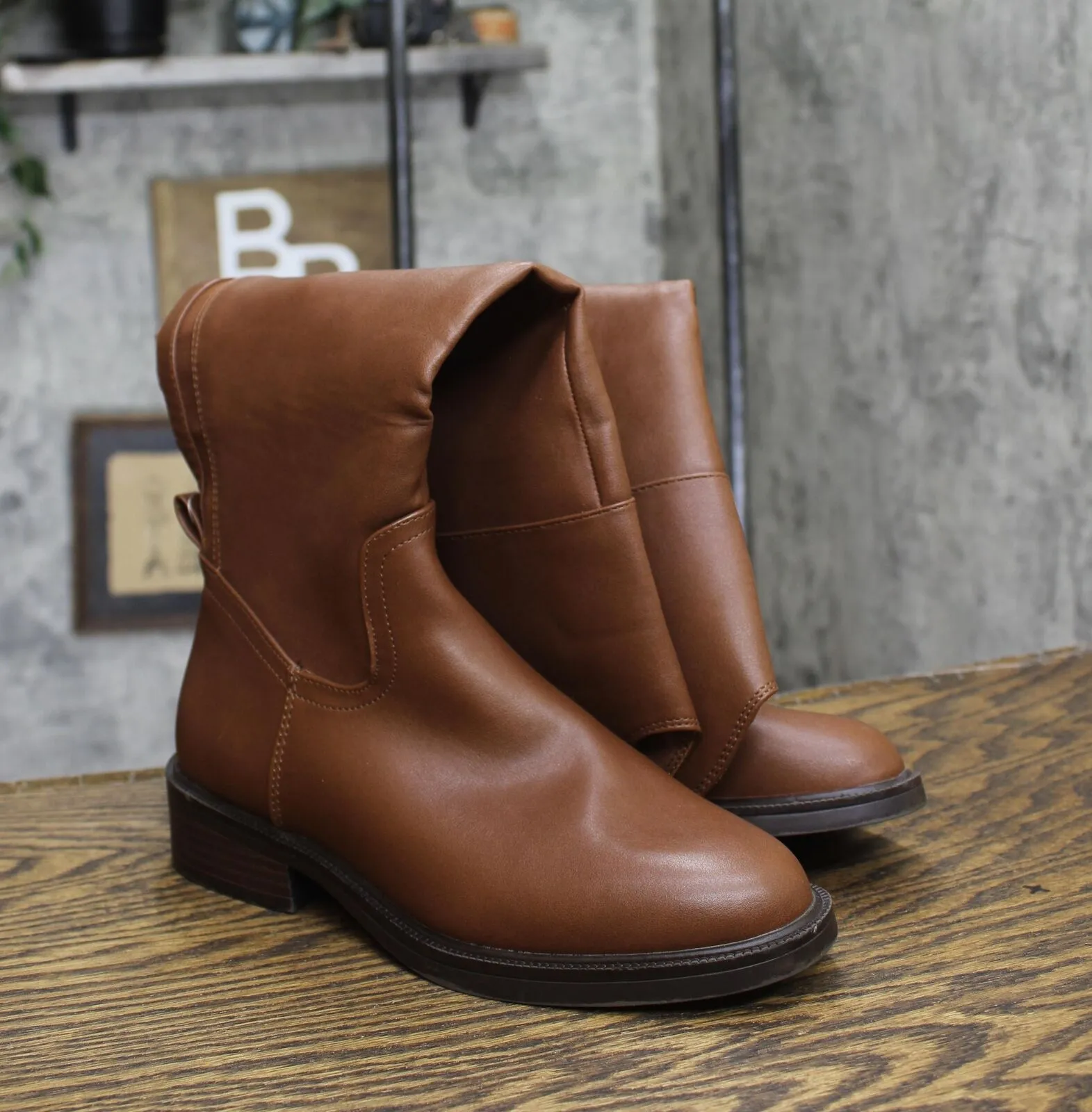 A New Day Sienna Wide Calf Tall Dress Boots with Memory Foam Insole Brown 6.5-WC