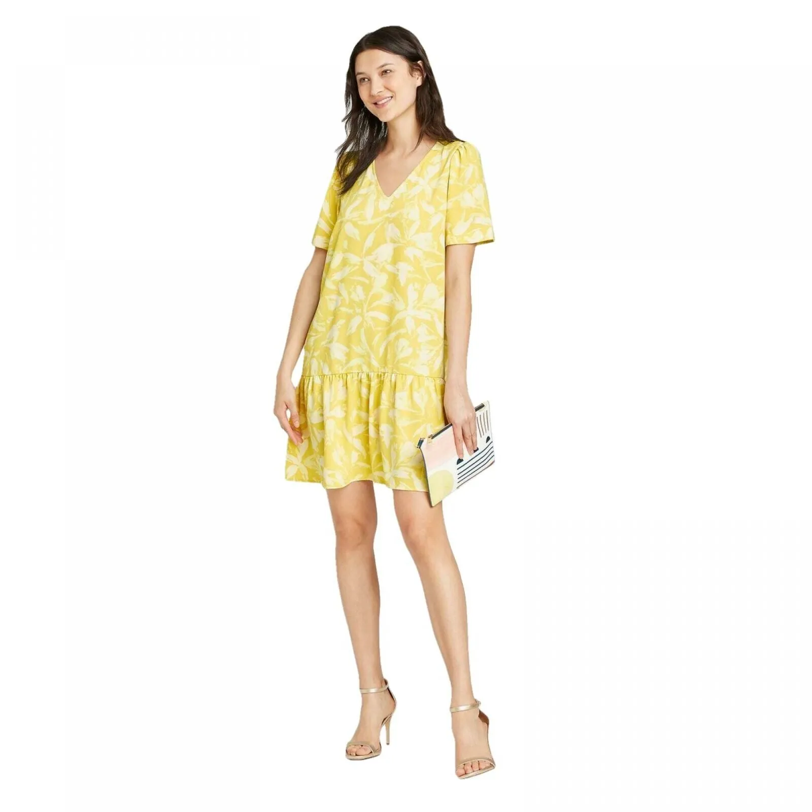 A New Day Women's Short Sleeve Mini Ruffle Hem Dress