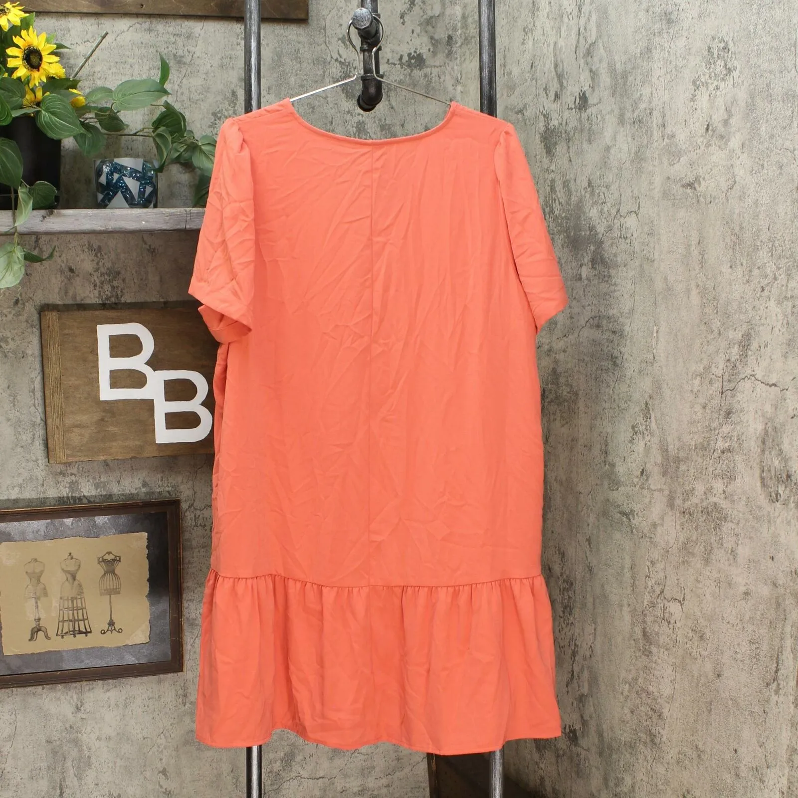 A New Day Women's Short Sleeve Mini Ruffle Hem Dress
