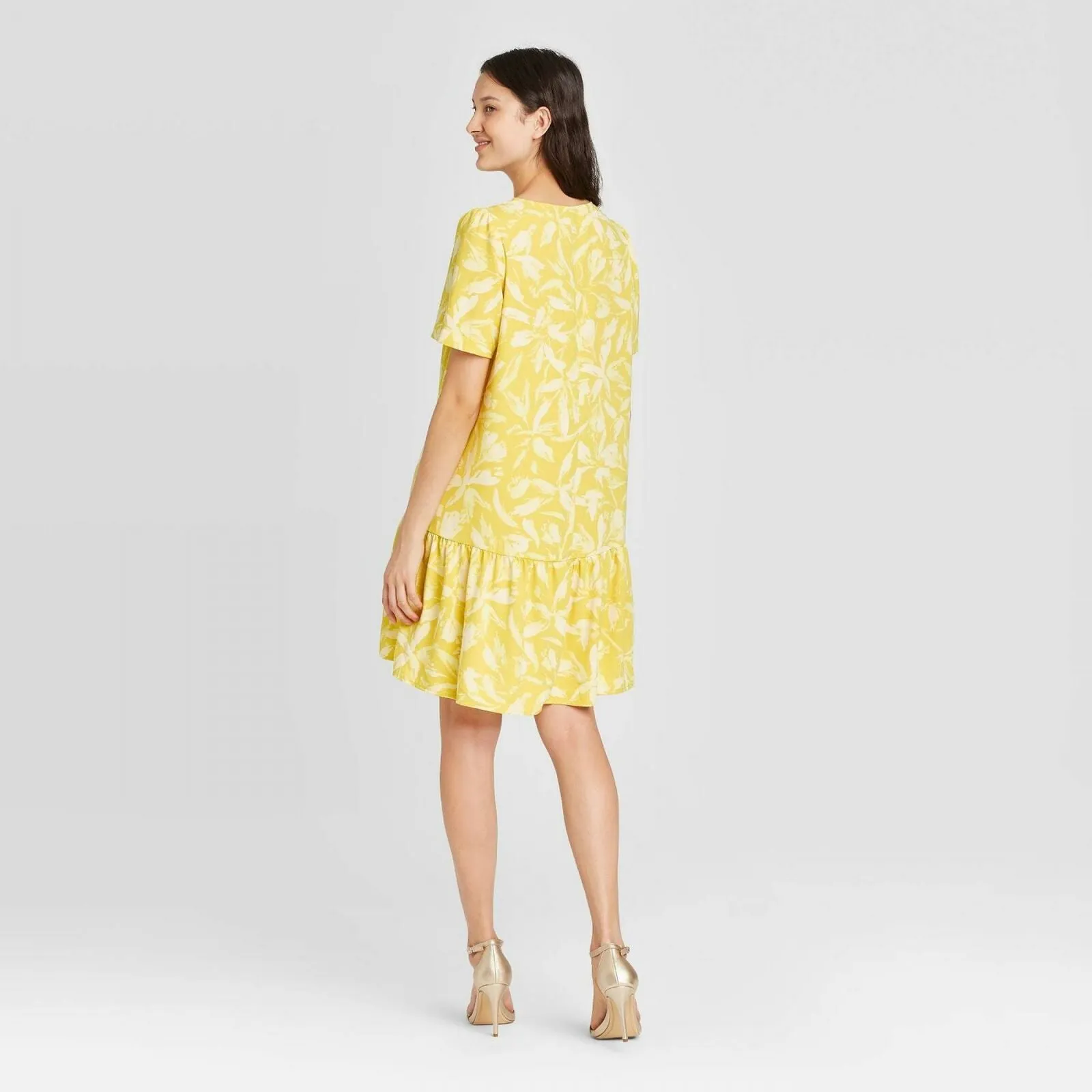 A New Day Women's Short Sleeve Mini Ruffle Hem Dress