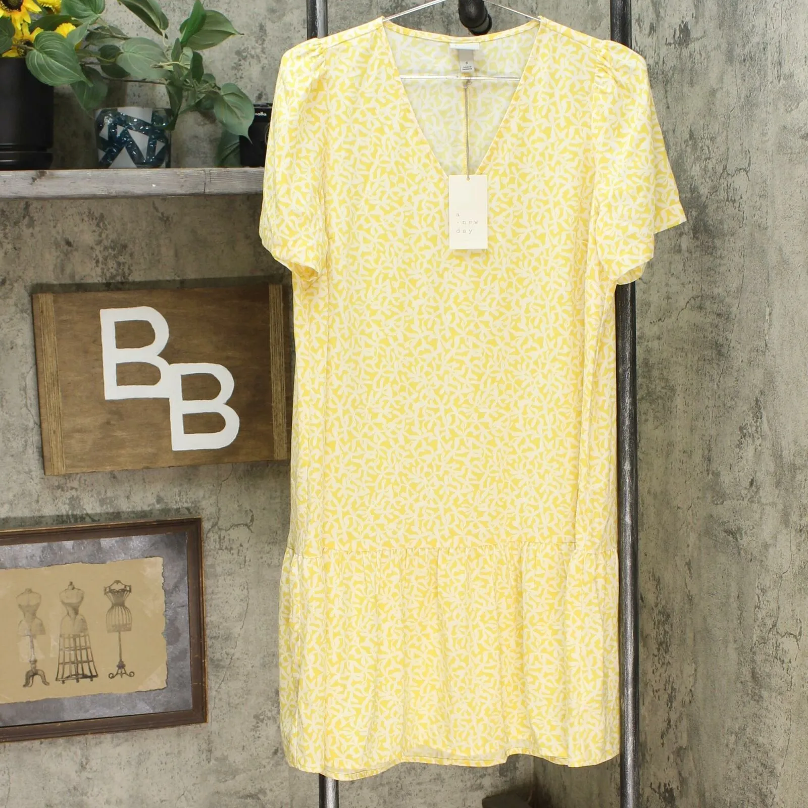 A New Day Women's Short Sleeve Mini Ruffle Hem Dress