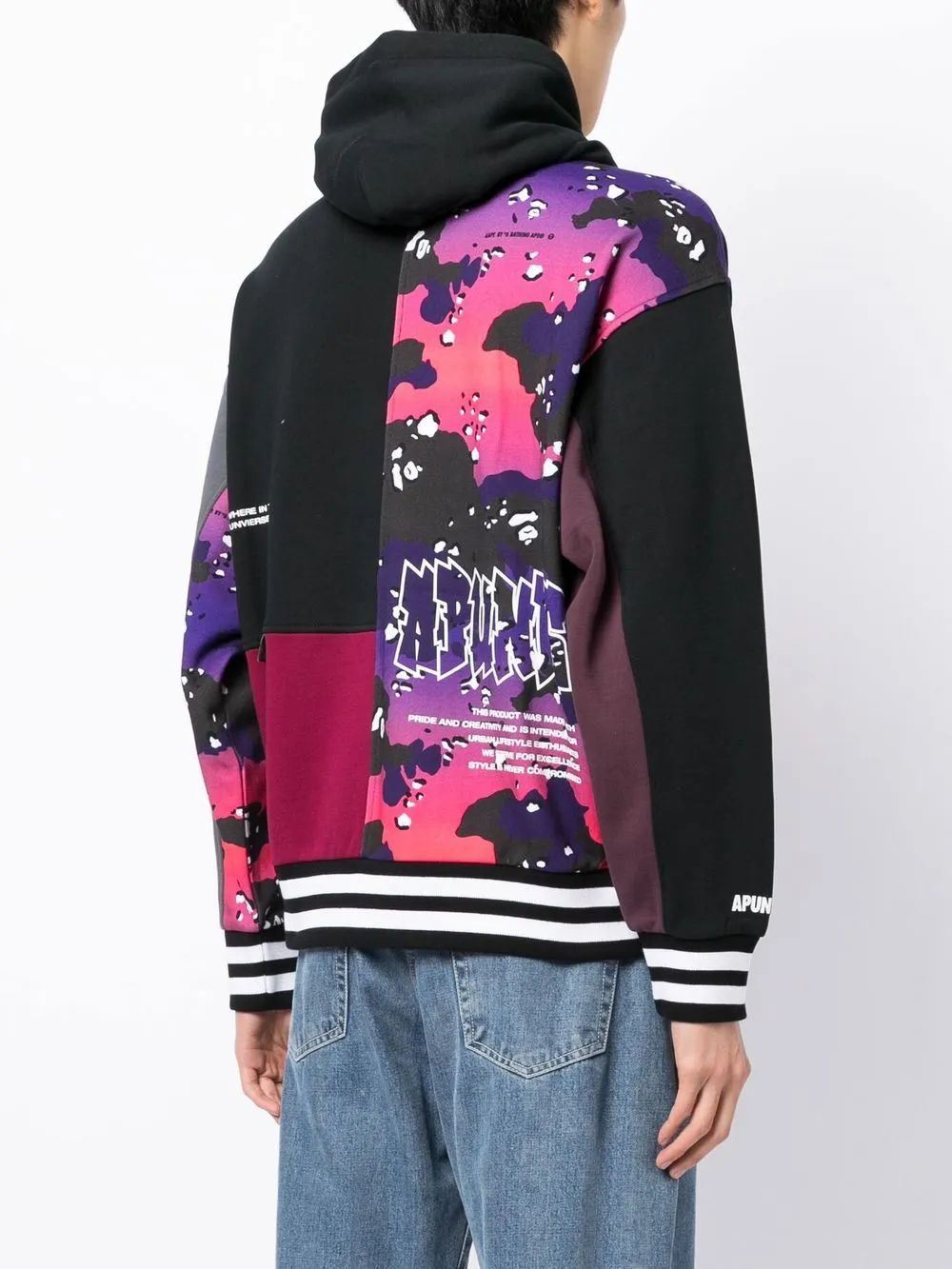 AAPE BY *A BATHING APE® abstract-print panelled hoodie
