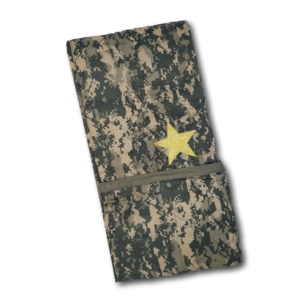ACU/UCP Camo Pattern Child Sized 43" x 40" Glitter Gold Star