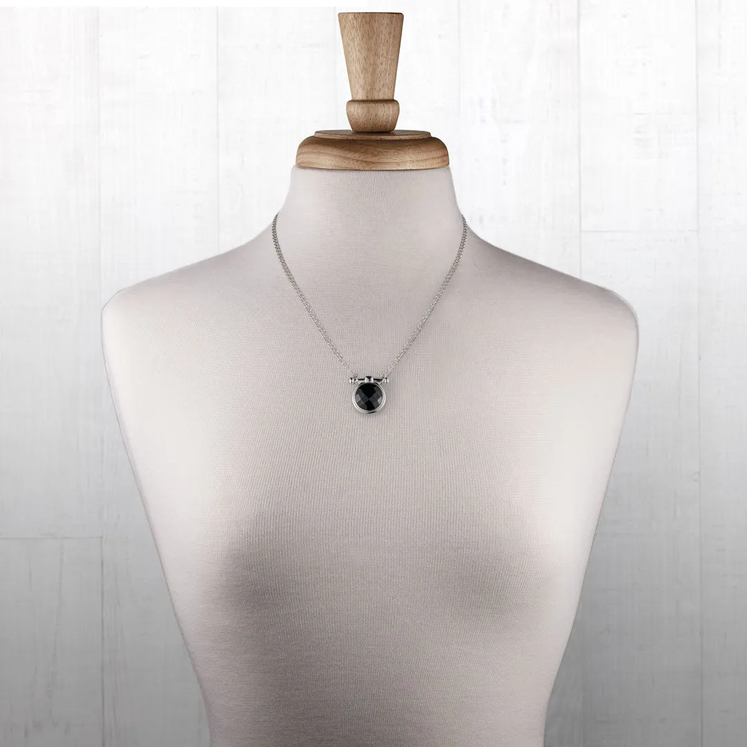 Adele Equestrian Horse Bit Necklace Black Onyx & Sterling Silver