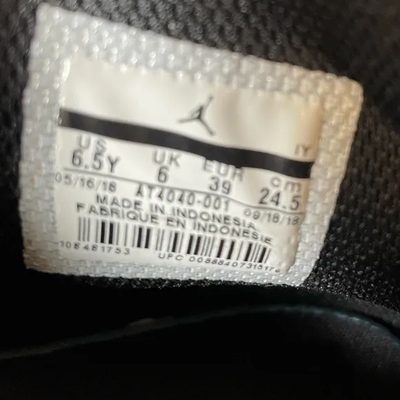 Air Jordan Boys Legacy 312 AT4040-001 Black Cement High Sneakers Size 6.5 Youth
