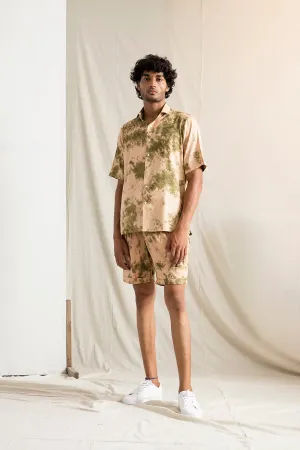 Alec - Tie & Dye Shirt with pleated Shorts Set