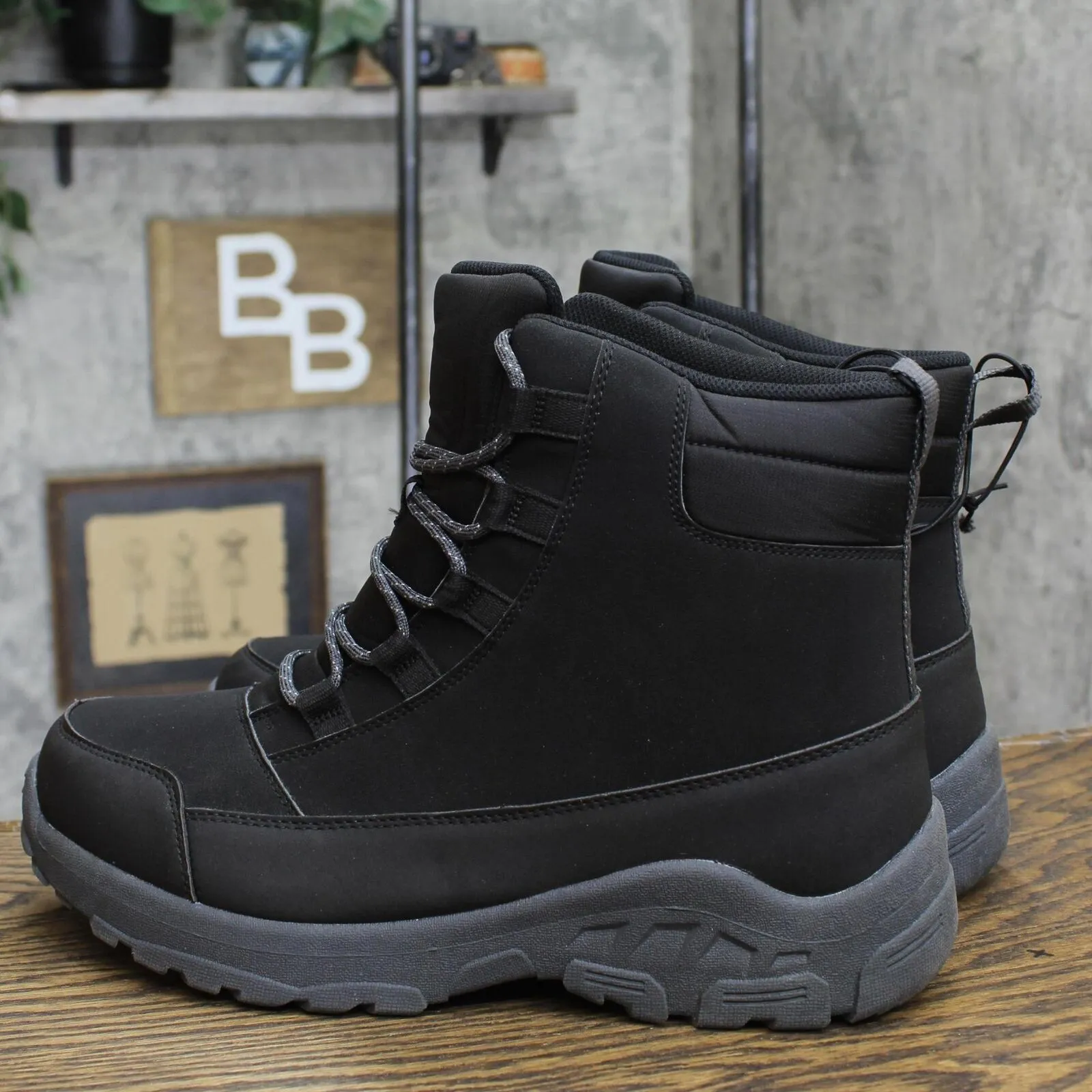 All In Motion Men's Blaise Lace-Up Winter Boots 88235850 Black 12