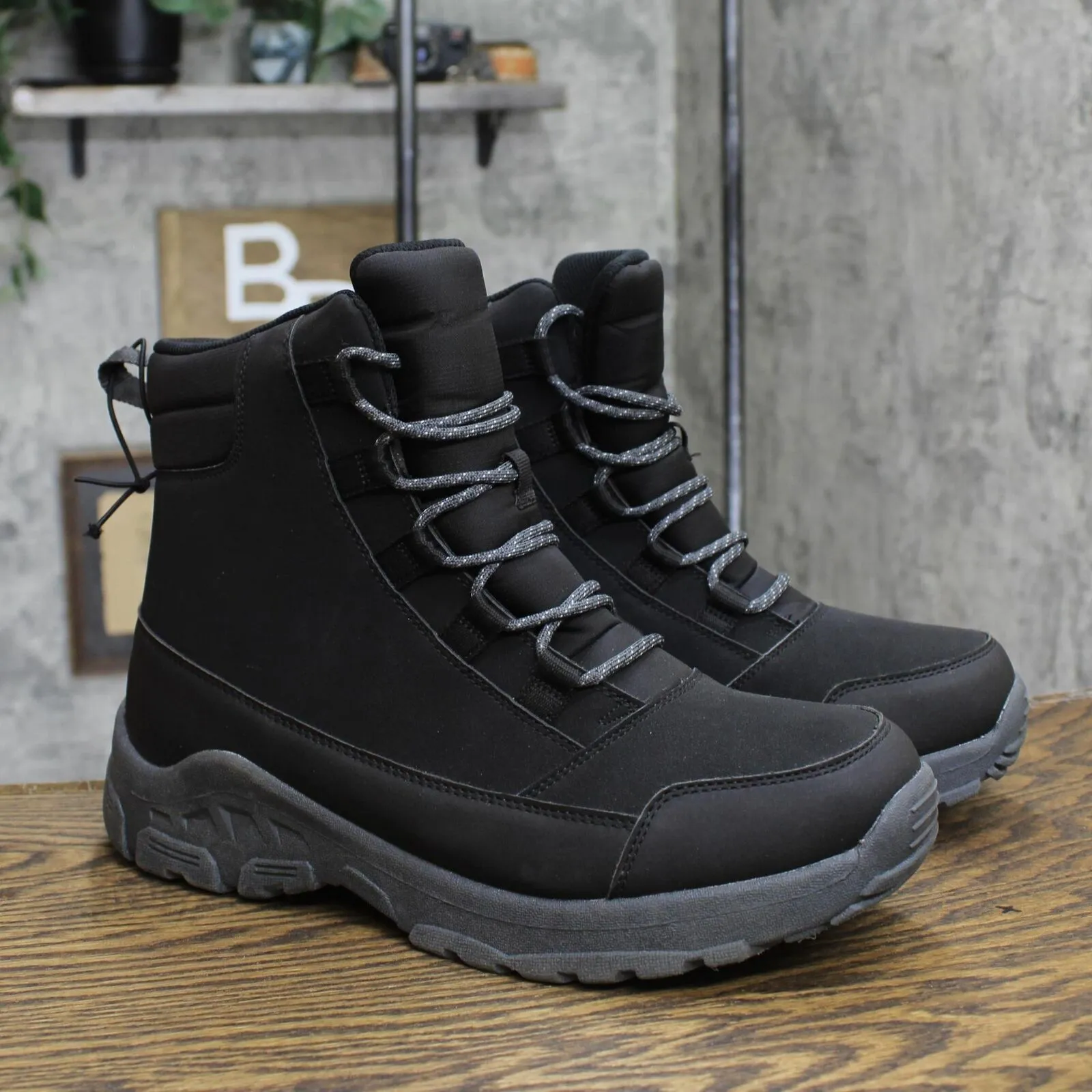 All In Motion Men's Blaise Lace-Up Winter Boots 88235850 Black 12