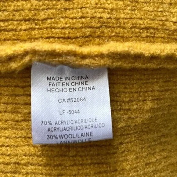 Anthropologie La Fee Verte Oversized Yellow &amp; Cream Cardigan Sweater Size XS