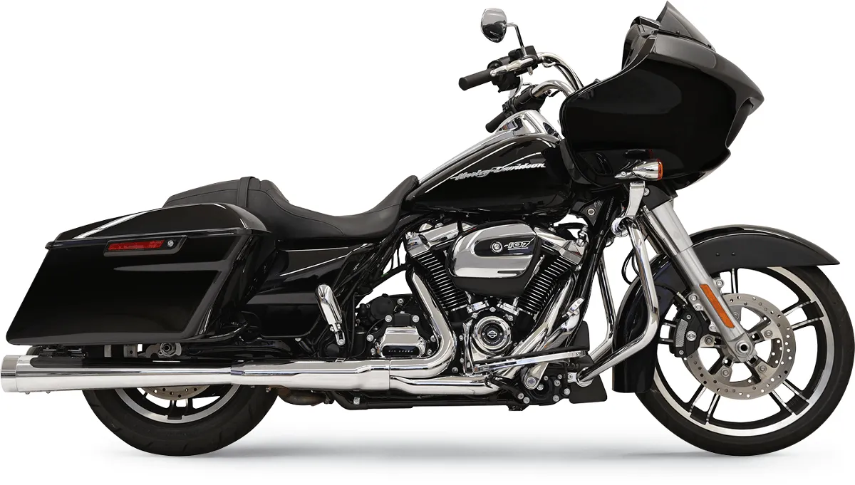 Bassani Manufacturing 1F57DNT5 4in. DNT Megaphone Muffler with Acoustically Tuned Baffle - Chrome with Black Polished End Cap