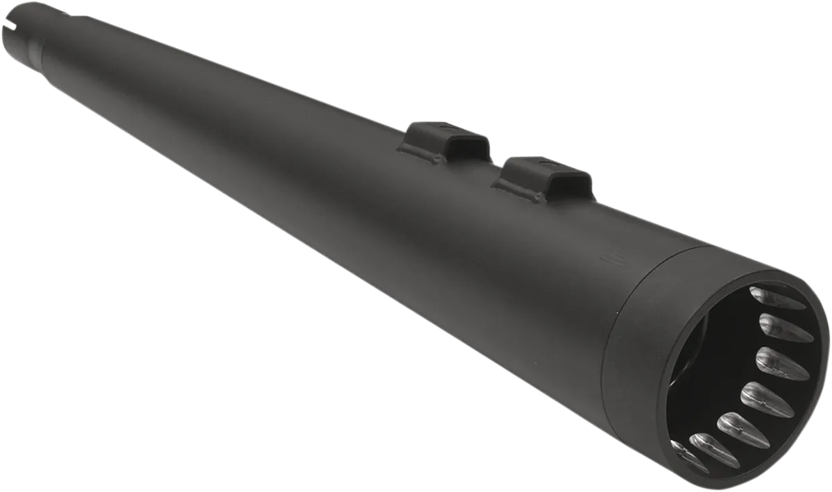 Bassani Manufacturing 1F57DNT5 4in. DNT Megaphone Muffler with Acoustically Tuned Baffle - Chrome with Black Polished End Cap