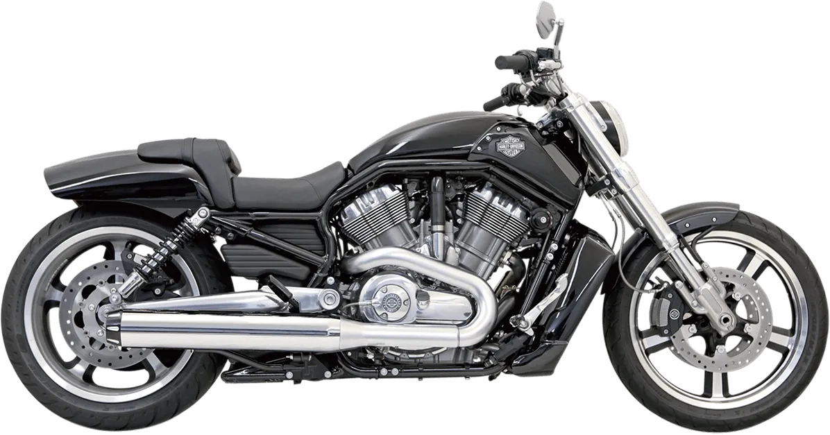 Bassani Manufacturing 1V17RB 4in. Slip-On Mufflers - Straight Cut - Black with Black Fluted End Caps