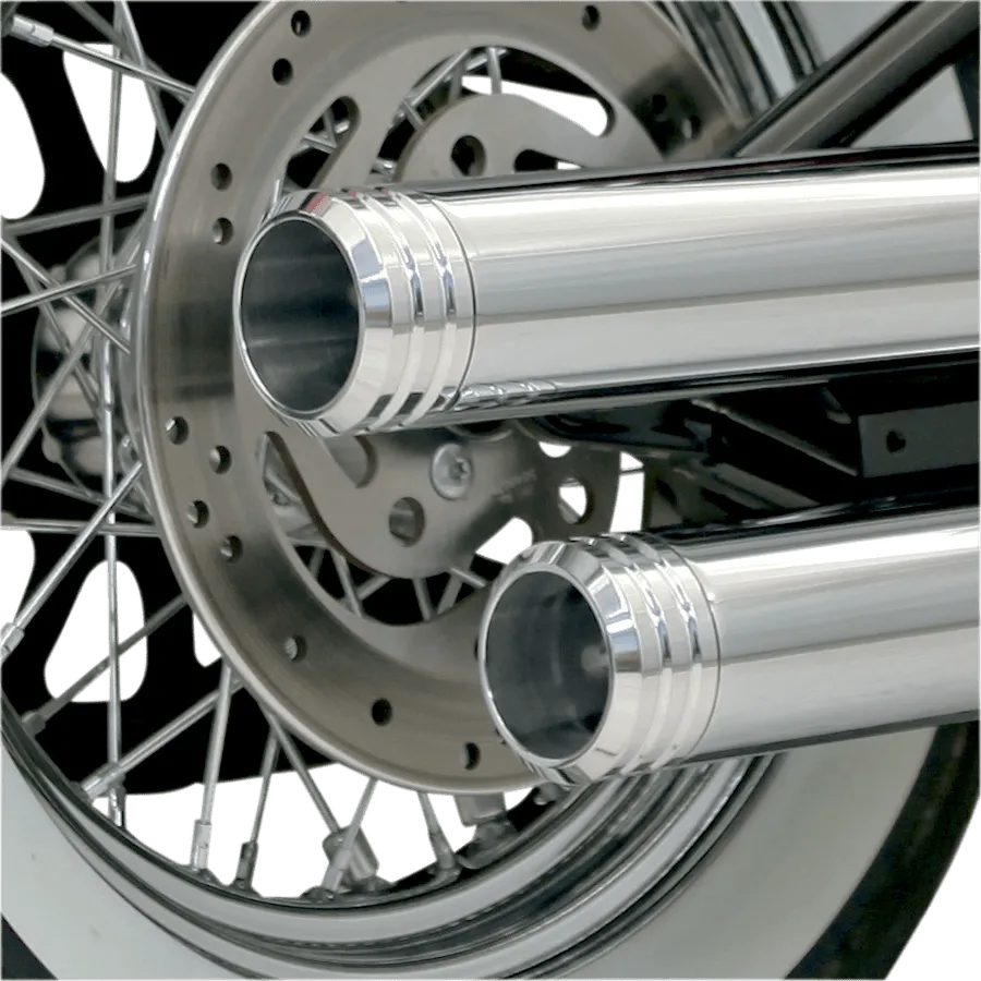 Bassani Manufacturing 1X17B 3in. Firepower Slip-Ons - Slash Down - Chrome