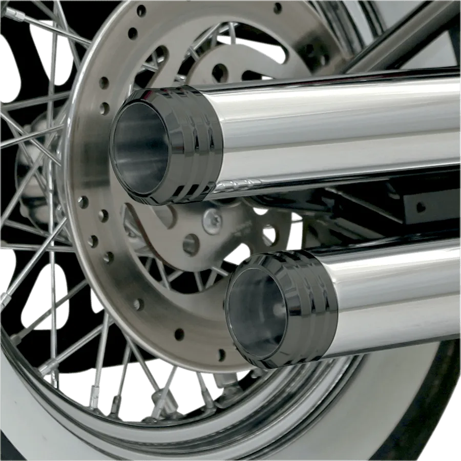 Bassani Manufacturing 1X17B 3in. Firepower Slip-Ons - Slash Down - Chrome