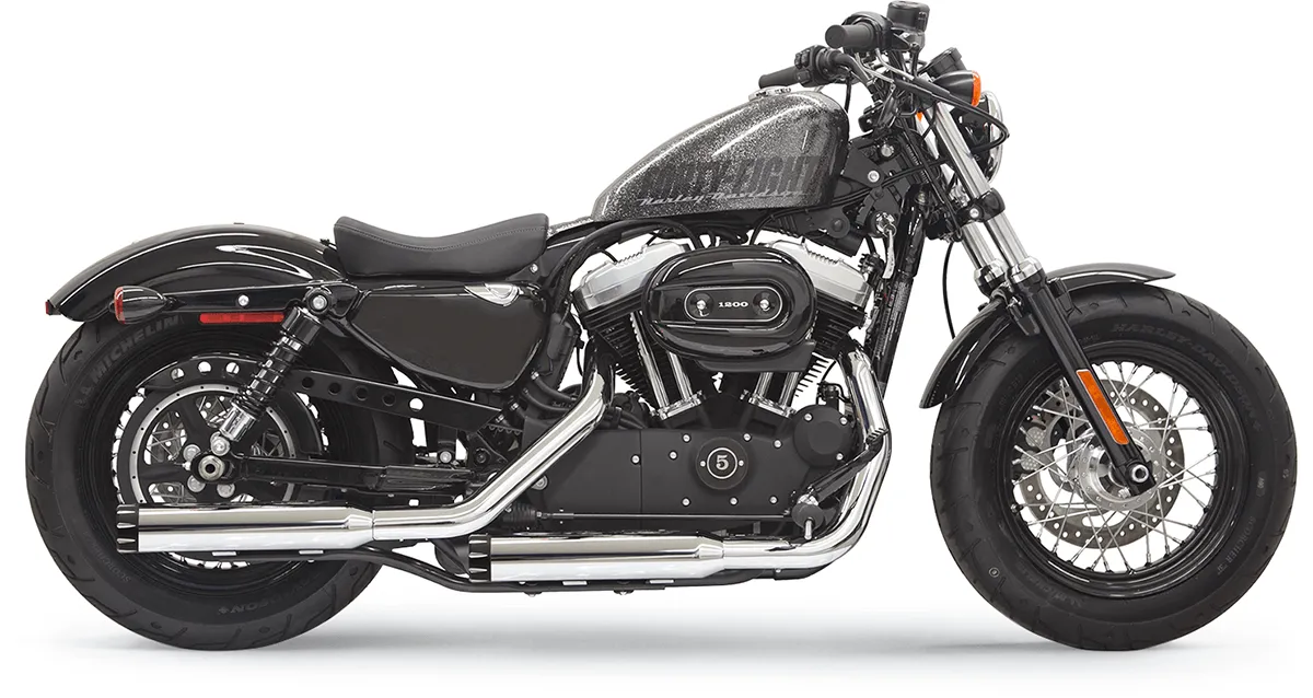 Bassani Manufacturing 1X17B 3in. Firepower Slip-Ons - Slash Down - Chrome