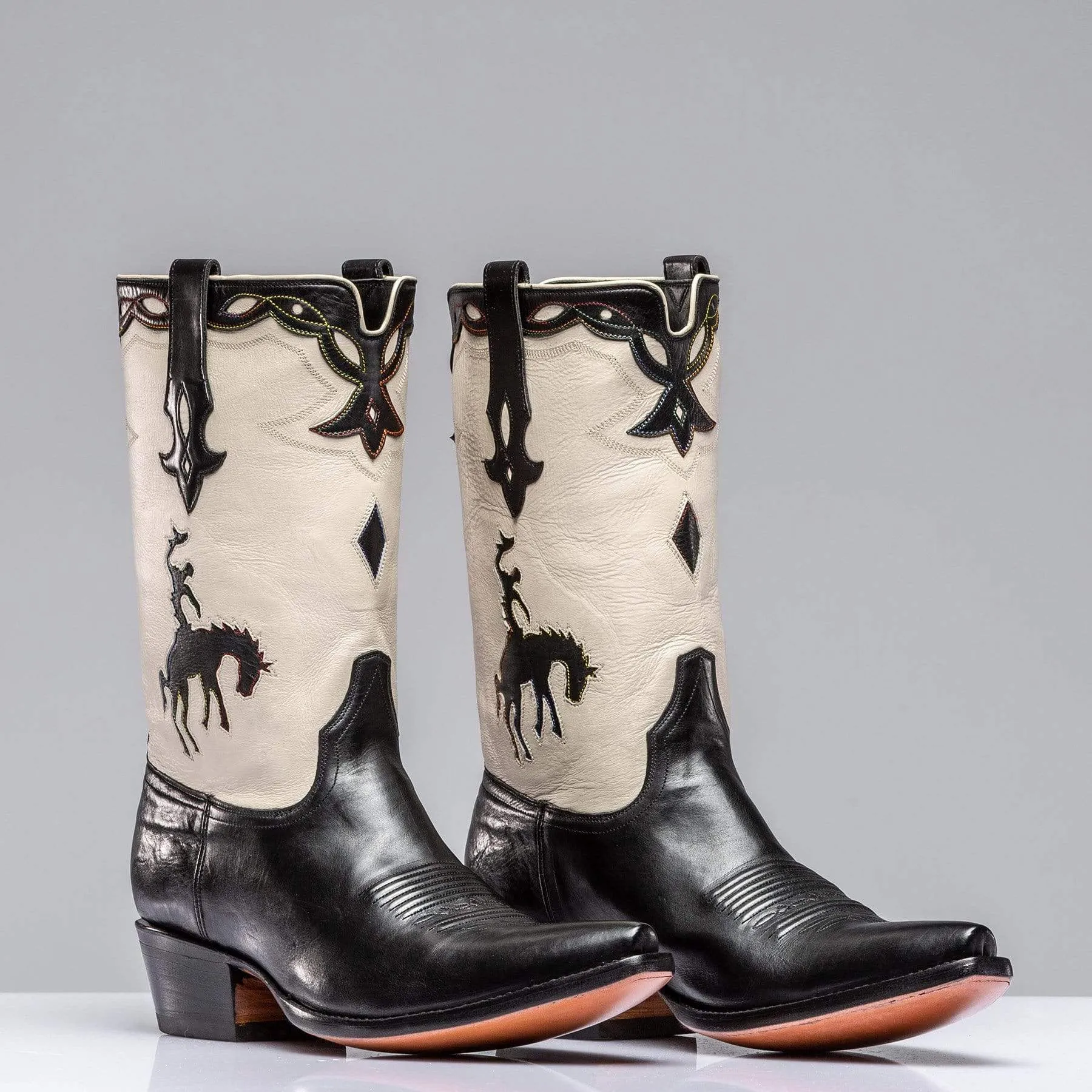 Big Bronc Boot In White And Black
