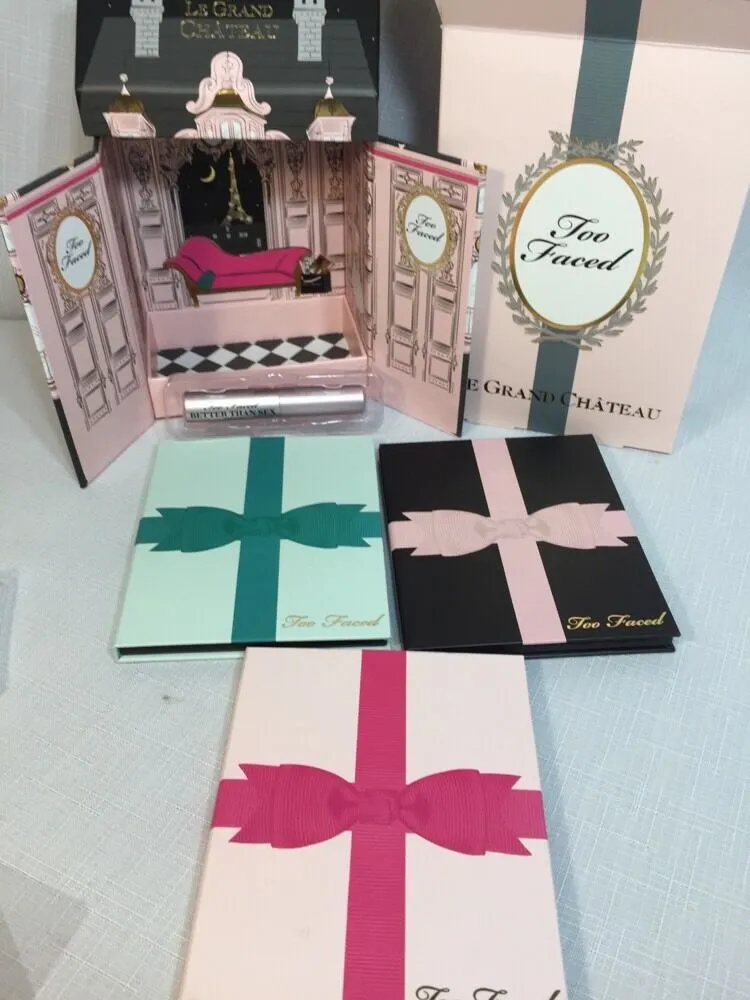 BNIB Too Faced LE Grand Chateau 3 Eyeshadow Palettes Than Sex Mascara w/receipt