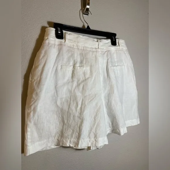 Boden Women Shorts 12 Linen St Ives Paper Bag white High Rise 6” new