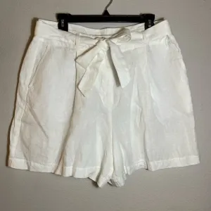Boden Women Shorts 12 Linen St Ives Paper Bag white High Rise 6” new