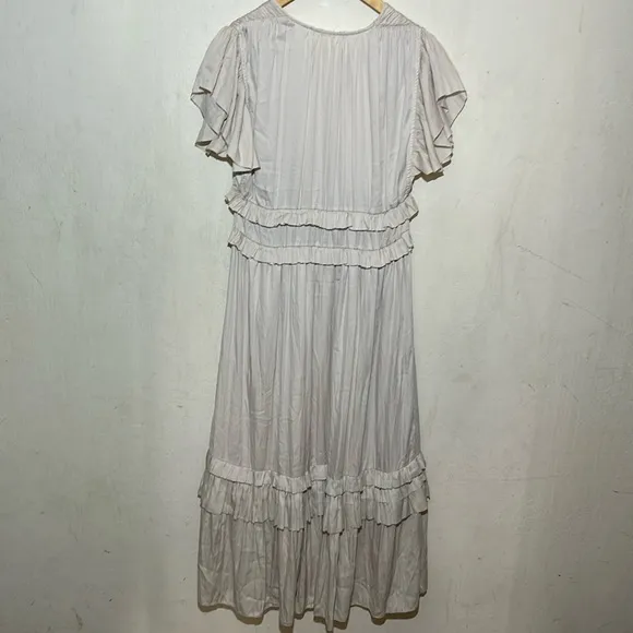 Bohme Willa Ruffle Dress in Bone Size Medium NWOT