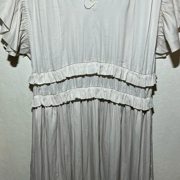 Bohme Willa Ruffle Dress in Bone Size Medium NWOT
