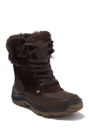 Brand new Women's Pajar Abbie Genuine Sheepskin Lined Waterproof Boot, Dark Brown, Sz 8-8.5! Retails $231 