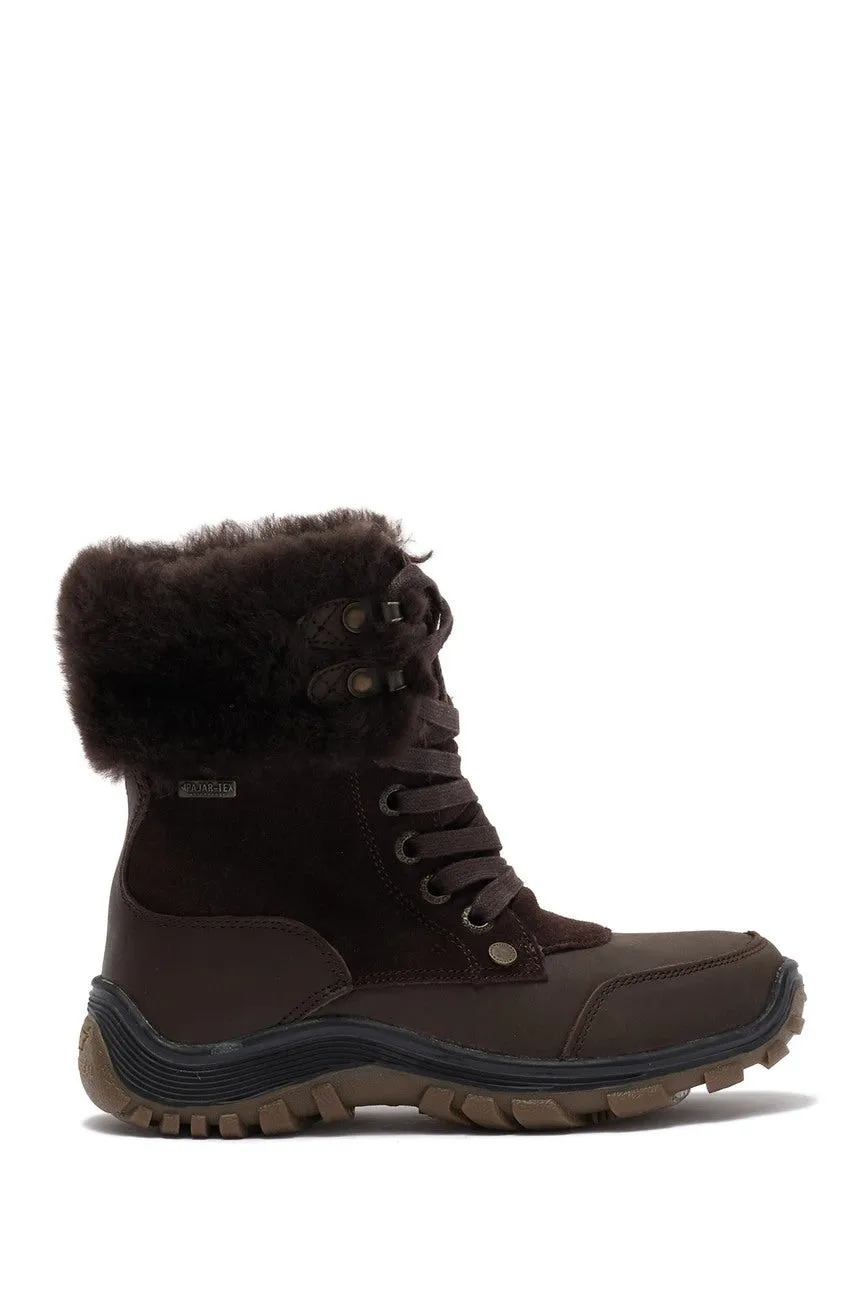 Brand new Women's Pajar Abbie Genuine Sheepskin Lined Waterproof Boot, Dark Brown, Sz 8-8.5! Retails $231 