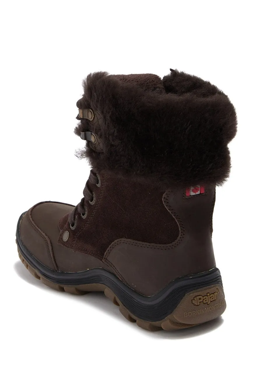 Brand new Women's Pajar Abbie Genuine Sheepskin Lined Waterproof Boot, Dark Brown, Sz 8-8.5! Retails $231 
