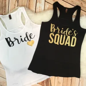 Bride's Squad Gold Bachelorette Party Tank or Tee