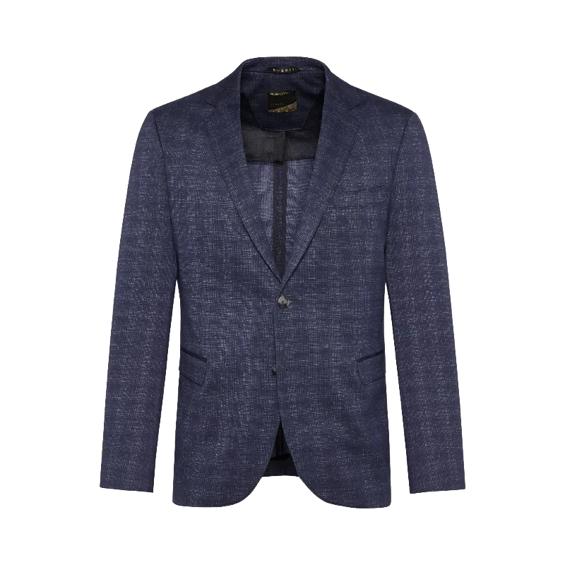 Bugatti Jacket with a classic lapel collar in navy