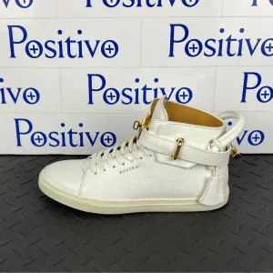 Buscemi Mens 100MM Classic Alce White Leather Sneakers SAMPLE w/ DEFECT