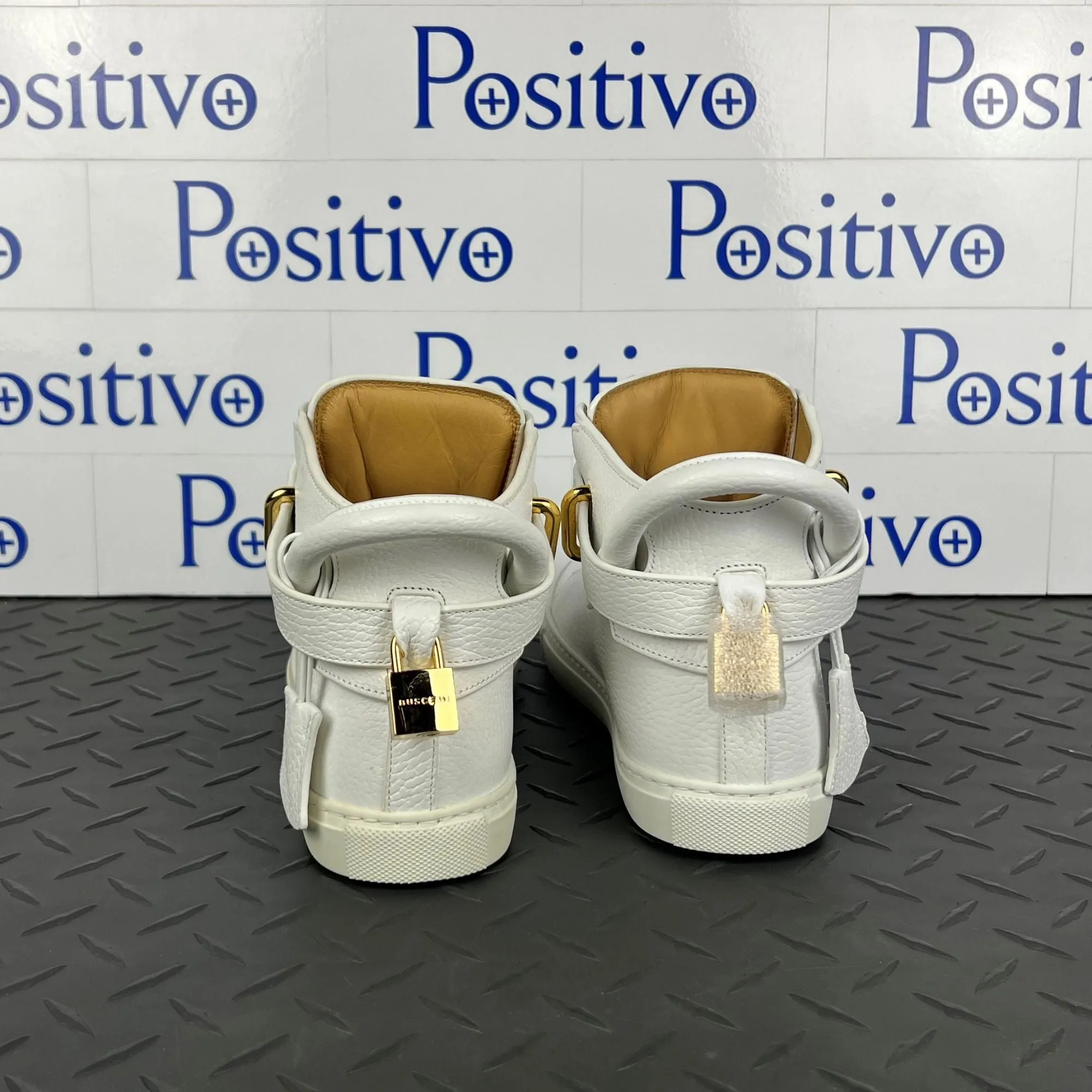 Buscemi Mens 100MM Classic Alce White Leather Sneakers SAMPLE w/ DEFECT