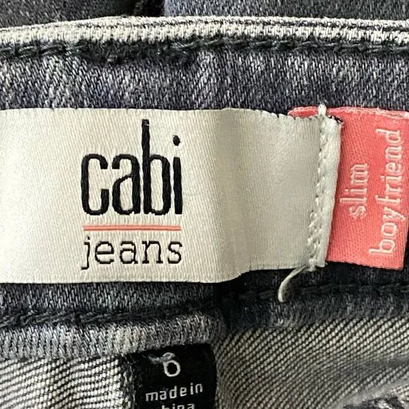 Cabi Womens Casual Skninny Slim Boyfriend Denim Jeans Charcoal Gray Size 6