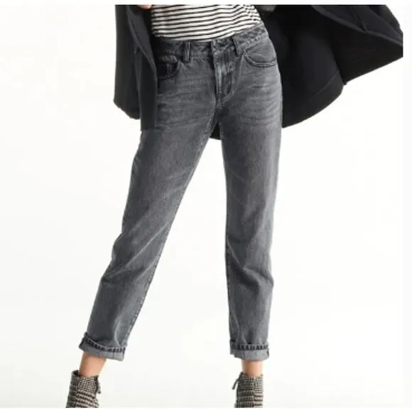 Cabi Womens Casual Skninny Slim Boyfriend Denim Jeans Charcoal Gray Size 6