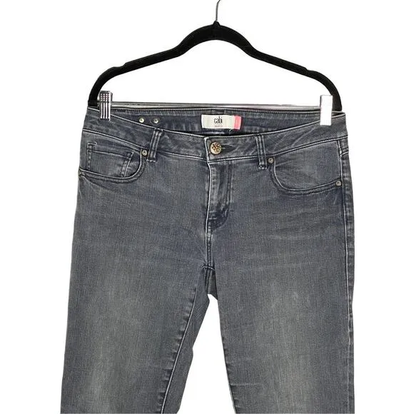 Cabi Womens Casual Skninny Slim Boyfriend Denim Jeans Charcoal Gray Size 6