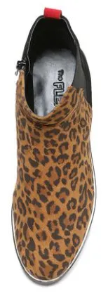 Camden cognac jaguar/black/red suede platform booties