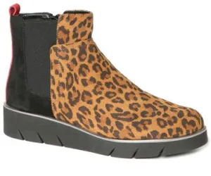 Camden cognac jaguar/black/red suede platform booties