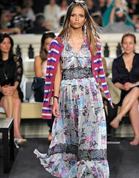 Chanel Silk Multi-Color Logo Graphic Dress