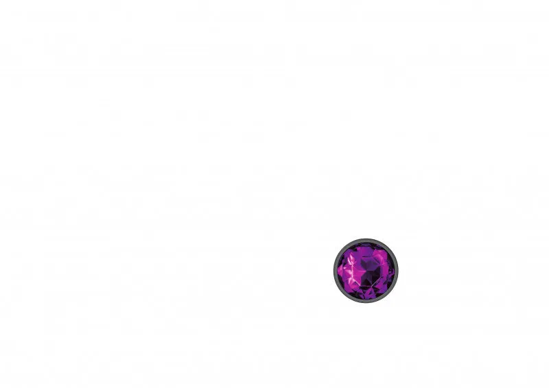 Cheeky Charms - Gunmetal Metal Butt Plug - Round - Deep Purple - Small